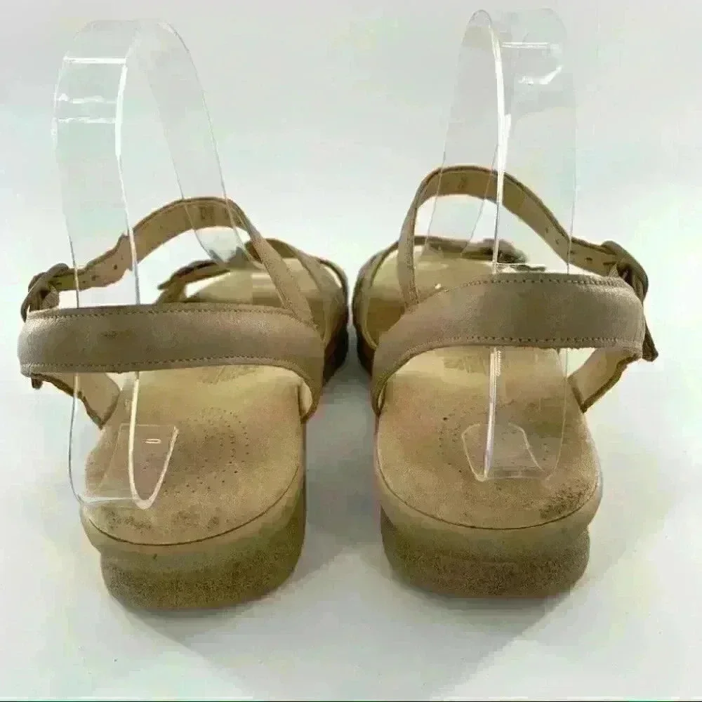 Sas sandals Dua quarter strap 9 N taupe leather Grannycore comfort orthopedic